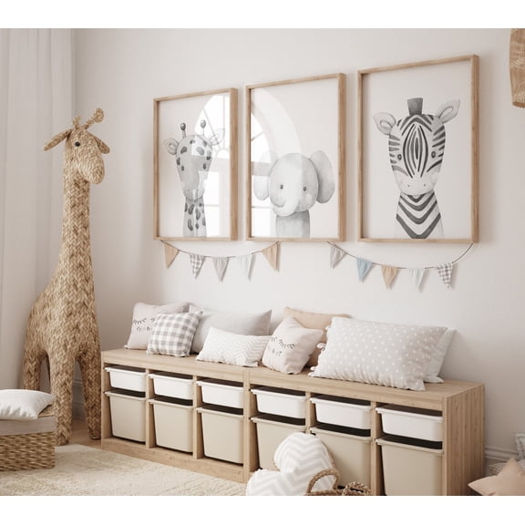 UNFFRAMED Animals Nursery Prints, Safari Nursery Wall Art,Nursery Wall Art Animals, Gender Neutral Nursery, Woodland Nursery Decor, Animal Prints #615 Set 3 Prints 8x12