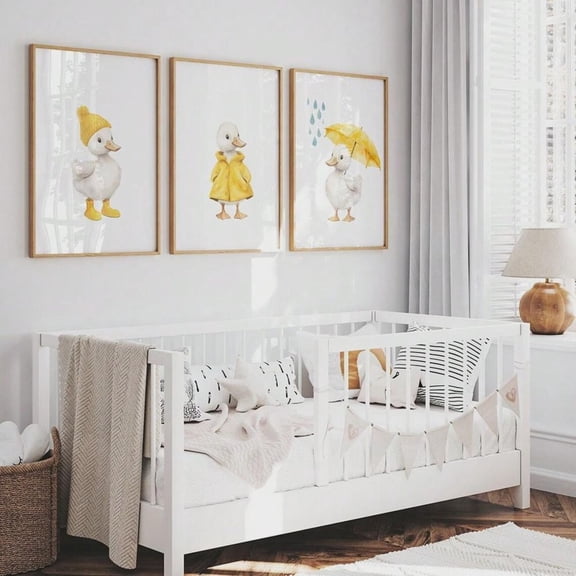 UNFFRAMED Baby Ducks Nursery Wall Art, Set Of Three Posters Set 3 Prints 20x30