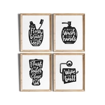 UNFFRAMED Bathroomset Bathroom Decor Wall Art Set 4 Prints 8x12