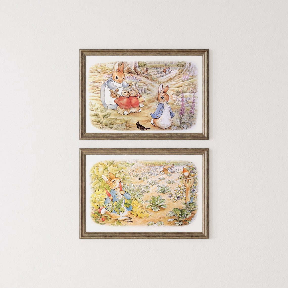 UNFFRAMED Beatrix Potter Peter Rabbit Wall Art Set Of 2, Vintage ...