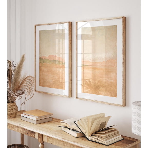 UNFFRAMED Beige Abstract Desert Print Set, Earthy Texture Boho Wall Art Set 2 Prints 20x30