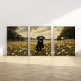 thumbnail image 1 of UNFFRAMED Black Labrador Dog Wall Art Set Of 3 Pieces Wildflower Farmouse Wall Decor Lab Mom Home Decor Set 3 Prints 8x12, 1 of 3