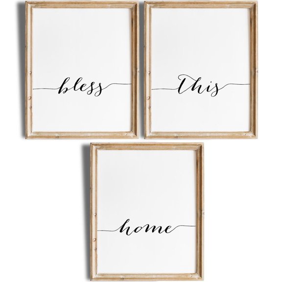 UNFFRAMED Bless This Home Art Posters Set Set 3 Prints 16x24