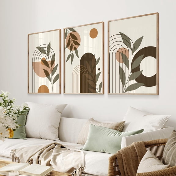 UNFFRAMED Boho Abstract Art Prints, Set Of 3, Modern Gallery Wall, Boho Print Set, Boho Wall Decor, Aesthetic Modern Art Set 3 Prints 12x18