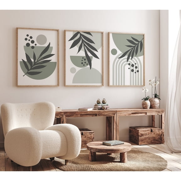 UNFFRAMED Boho Abstract Nursery, Sage Green Nursery, Rainbow Nursery, Boho Wall Decor, Mid Century Print, Gender Neutral, Abstract Art, Boho Nursery #505 Set 3 Prints 20x30