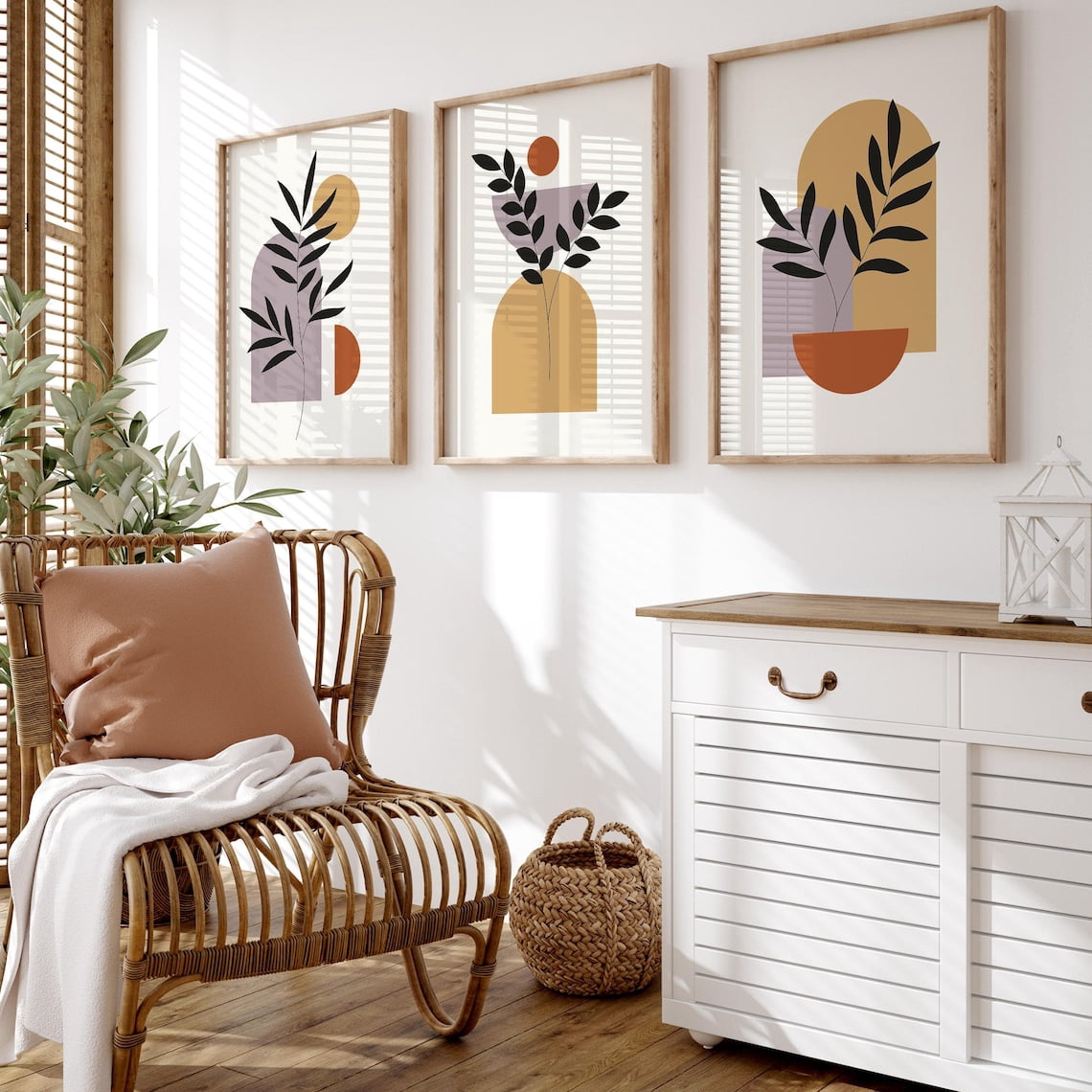 UNFFRAMED Boho Wall Art Set, Boho Poster Prints, Boho Set Of 3 ...