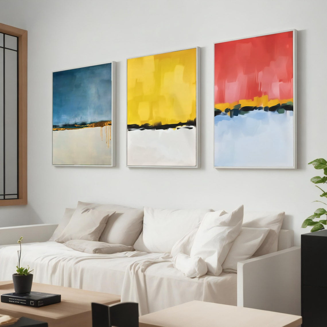 UNFFRAMED Colorful Wall Art, Abstract, Modern Home Decor, Ready To Hang ...