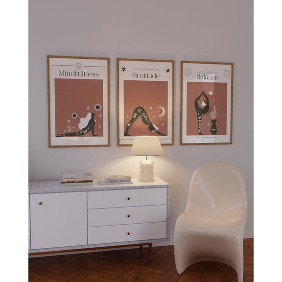 UNFFRAMED Cosmic Yoga Pose Sequence Art Set Of 3/Yoga Pose Art Poster/Art For Yoga Studio/Inspirational Yoga Art / Wall Art/Boho Yoga Art Set 3 Prints 12x18
