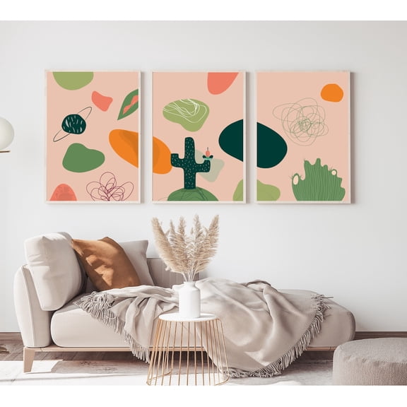 UNFFRAMED Desert Printable Art Set. Terra Poster. Prints. Abstract Wall Art, Cactus prints. Modern Art. Desert Mystic. Set 3 Prints 12x18
