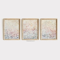 UNFFRAMED Dreamy Pastel Abstract Wall Art Set Of Three 3, Modern Muted Subdued Colors, Cottagecore Decor, Joyful White Soft Pink Set 3 Prints 8x12