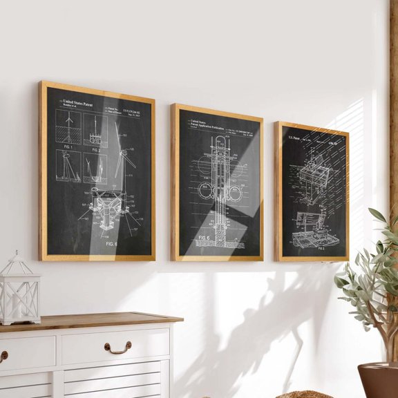 Luvia Empower Your Space: Set Of 3 Renewable Energy Inventions Patent Posters - Ideal Climate Action Decor For Office And Home - Wb607- 609, Modern Wall Decor Set 3 Prints 16x24 UNFRAMED
