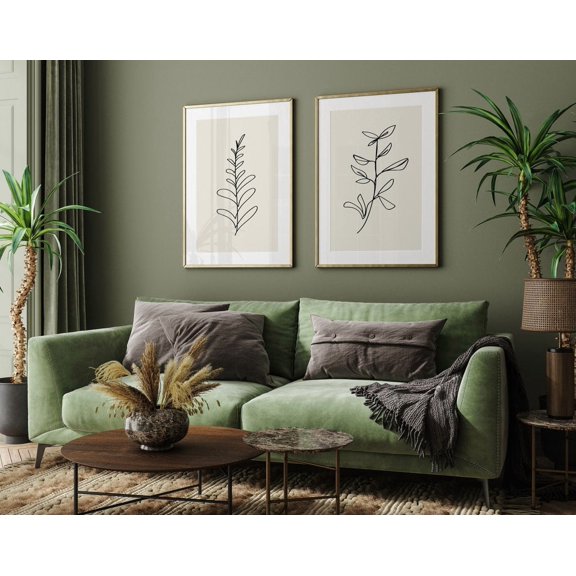 UNFFRAMED Floral Line Art Posters, Set Posters, Line Drawing, Floral Art, Minimalist Wall Art, Modern Flower Posters Set 2 Prints 8x12