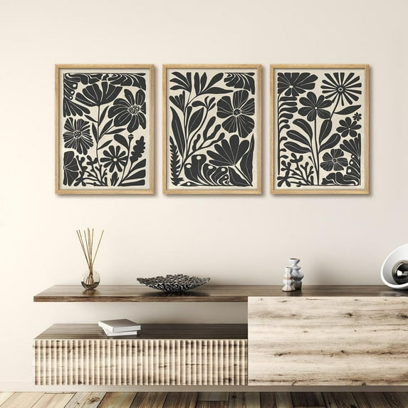UNFFRAMED Gallery Wall Art Prints Set Of 3 Abstract Floral Botanical Prints Minimalist Modern Art Boho Wall Decor Set 3 Prints 16x24