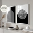 thumbnail image 1 of UNFFRAMED Geometric Arch Circle S Set Of 2, Minimalist Black And White, Monochrome Mid Century Modern Decor, Print Jpgs Set 2 Prints 20x30, 1 of 3