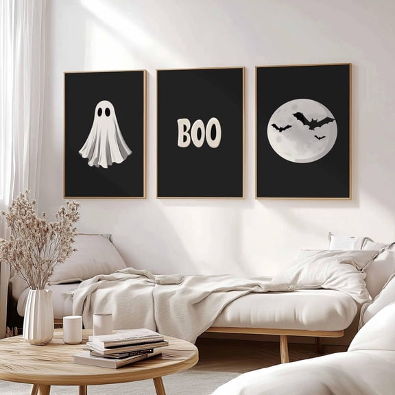 UNFFRAMED Ghost Set Of 3 Posters Dark Academia Gothic Wall Decor Boo Ghost Poster Gothic Home Decor Spooky Ghost Poster Moon Poster Set 3 Prints 20x30