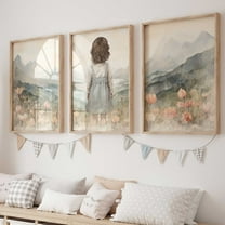 Luvia Girl'S Adventure Nursery Room, Set Of 3 Wildflower Nursery Art, Adventure Decor, Girls Bedroom Art, Modern Wall Decor Set 3 Prints 8x12 UNFRAMED