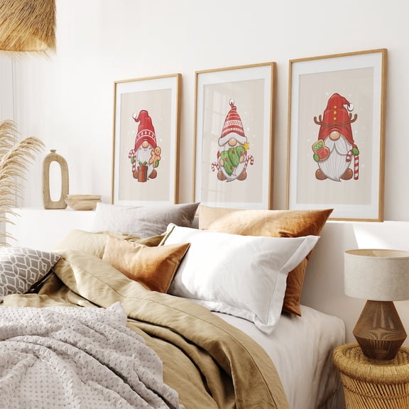 UNFFRAMED Gnome Prints, Set Of 3 Nordicwall Art Set 3 Prints 20x30