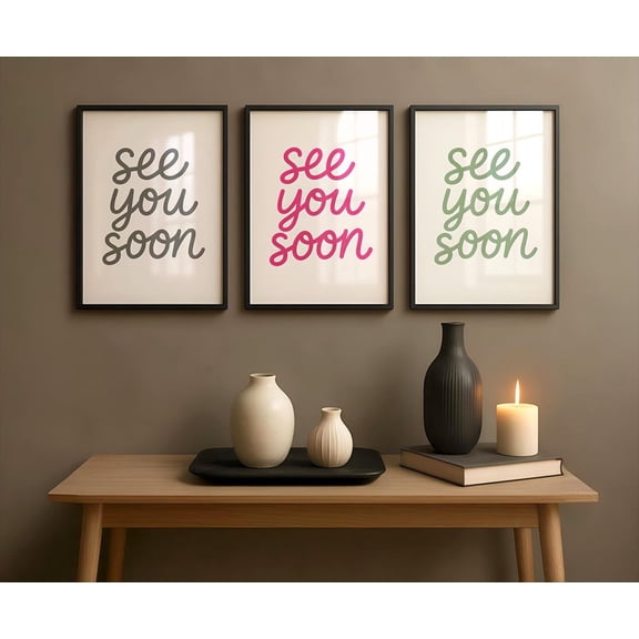 UNFFRAMED Hallway Art, Entryway Art, Typography Art Set 3 Prints 8x12