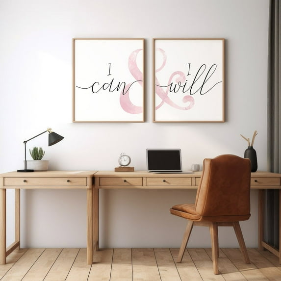 UNFFRAMED I can and I will printable,Motivational prints,Office wall art,Bedroom wall art,Printable wall art,prints,Quote prints,Office print Set 2 Prints 20x30