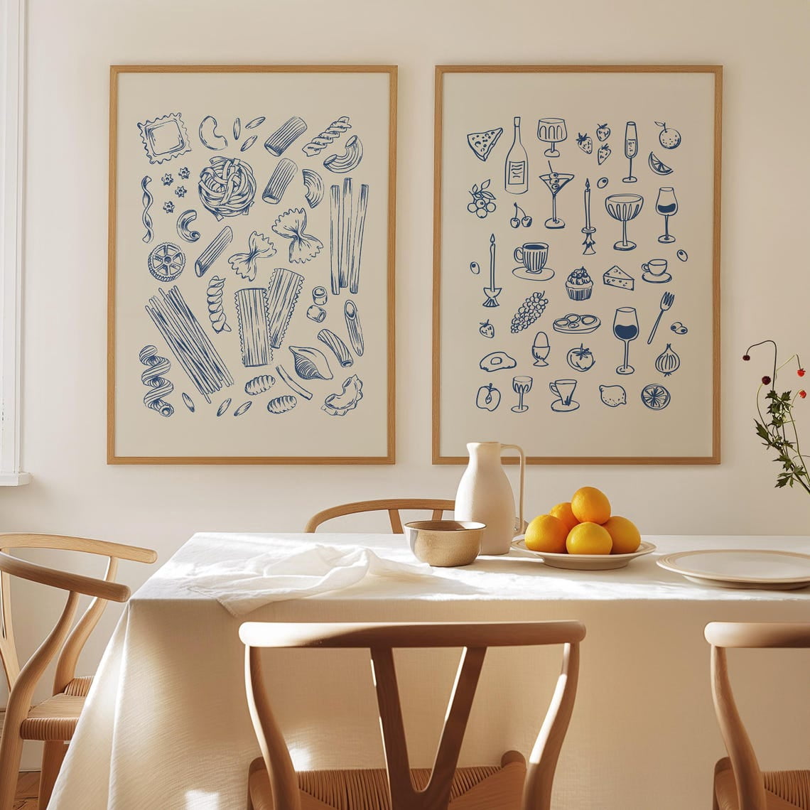 300 mediterranean kitchen posters bundle, retro café... UNFFRAMED Italian Dinner Poster Set, Kitchen Wall Art Duo, Foodie Diy ...
