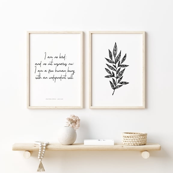 UNFFRAMED Jane Eyre Quote Poster Set Charlotte Brönte Literary Art Set 2 Prints 8x12