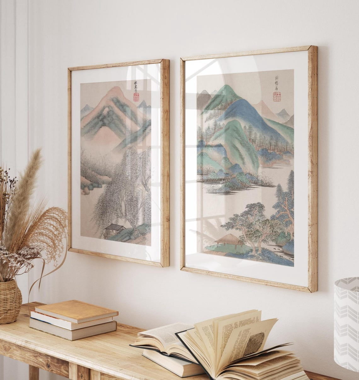 UNFFRAMED Japanese Landscape Poster Set, Wabi Sabi Japandi Wall Art Set ...