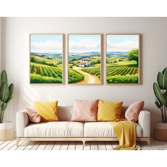 UNFFRAMED La Rioja Poster Set Of 3, Spanish Vineyard Wall Art, Countryside Decor, Wine Country Poster, Iberia Landscape Artwork, Spain Set 3 Prints 16x24
