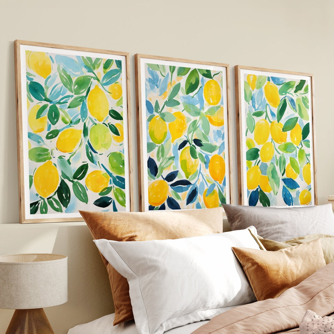 UNFFRAMED Lemons Wall Art, Set Of 3, Lemons Print, Botanical Wall Art — free download