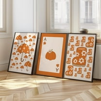 UNFFRAMED Luvia Fall Wall Art Set of 3, Pumpkin Aesthetic, Autumn Decor Set 3 Prints 8x12