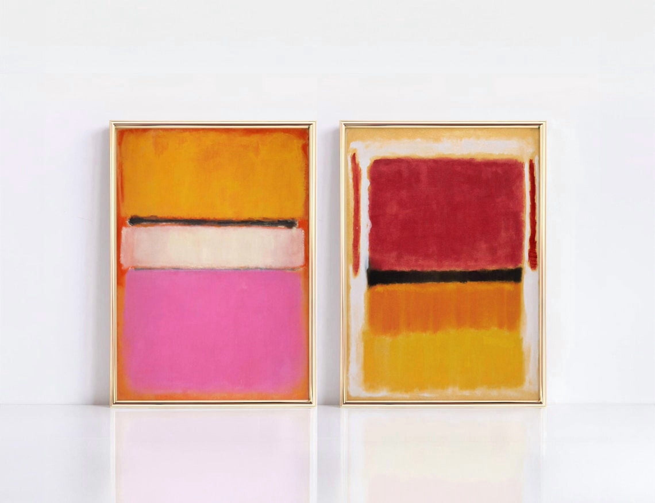 UNFFRAMED Luvia Set of 2 Abstract Exhibition Poster Prints, Vintage Art ...