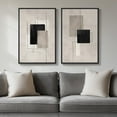 thumbnail image 1 of UNFFRAMED Luvia Set of 2 Neutral Abstract Poster, Black Beige Modern Minimalist Block Line Prints for Living Room Dining Room Bedroom Decor Set 2 Prints 20x30, 1 of 3