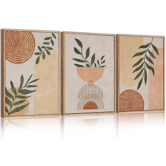 UNFFRAMED Luvia Set of 3 Boho Poster Wall Art Mid Century Geometric Sun Abstract Prints for Living Room Bedroom Dining Room and Office Decor Set 3 Prints 8x12