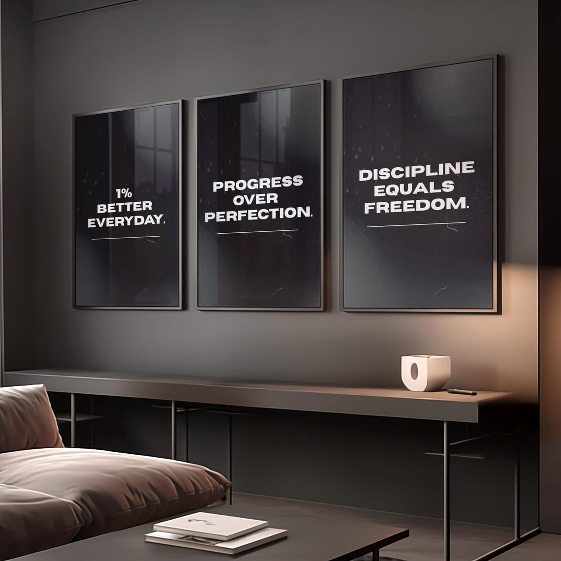 UNFFRAMED Luvia Set of 3 Bold Motivational Wall Art Prints for Men ...