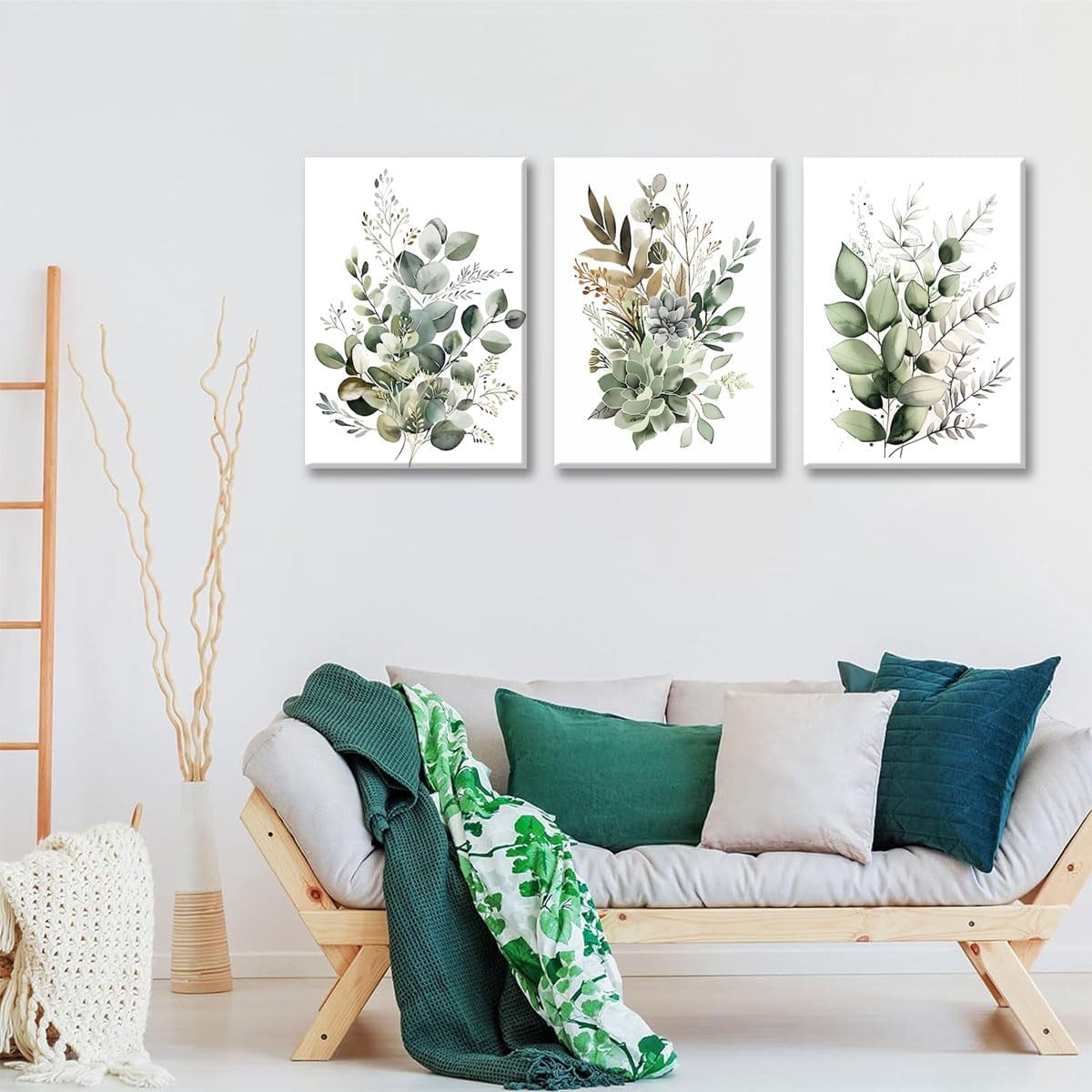 UNFFRAMED Luvia Set of 3 Botanical Plant Floral Poster Prints Wall Art ...