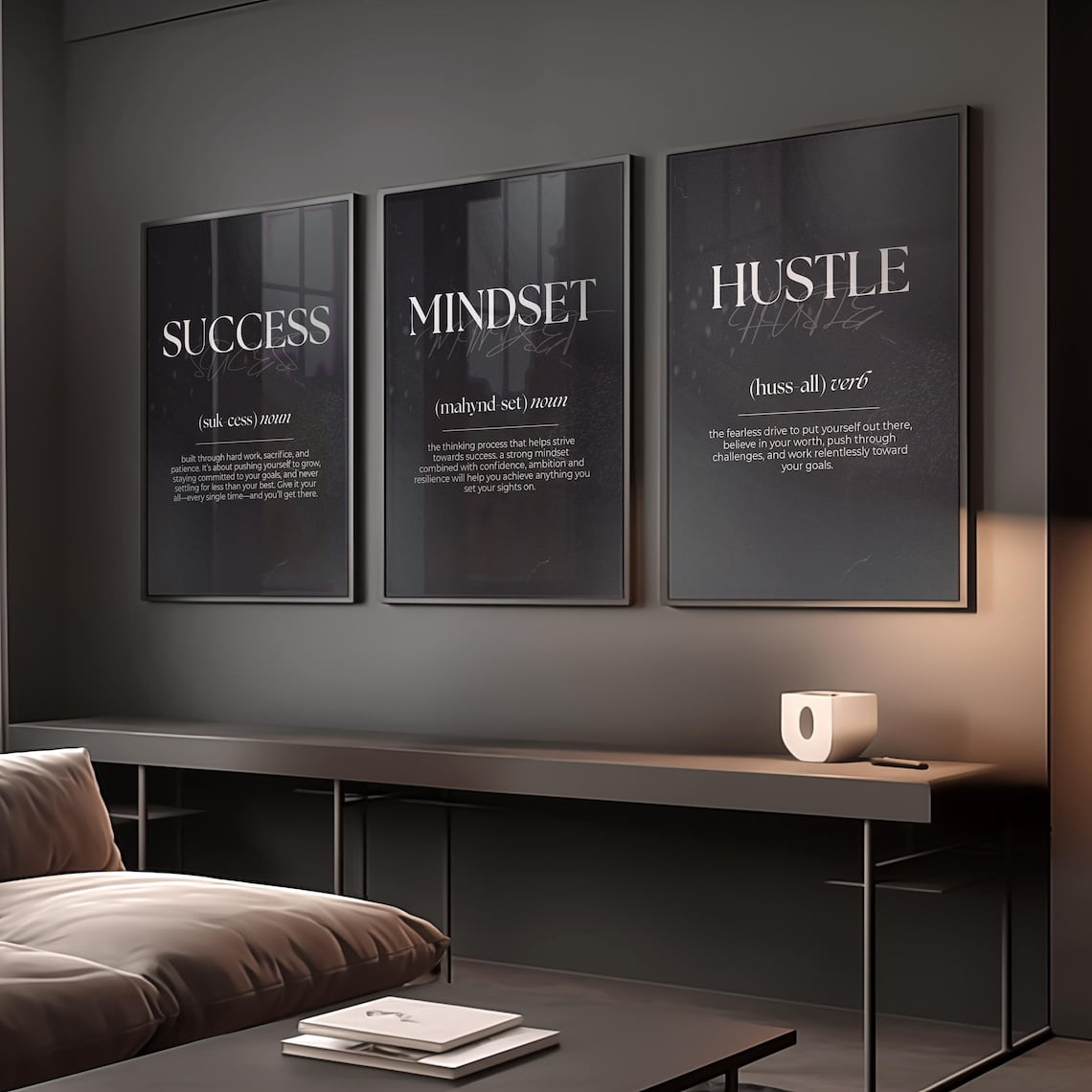 UNFFRAMED Luvia Set of 3 Inspirational Wall Definition Art Prints for ...