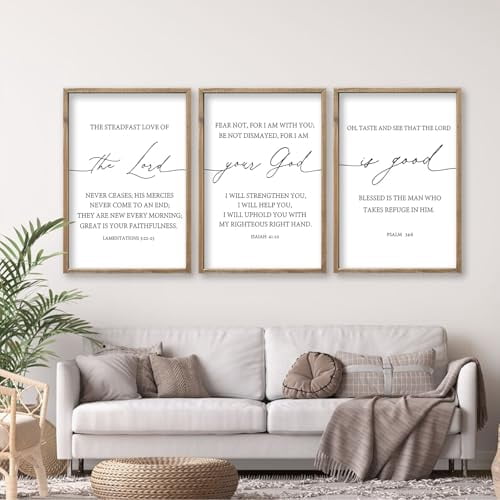 UNFFRAMED Luvia Set of 3 The Lord Your God Is Good Wall Art Poster ...