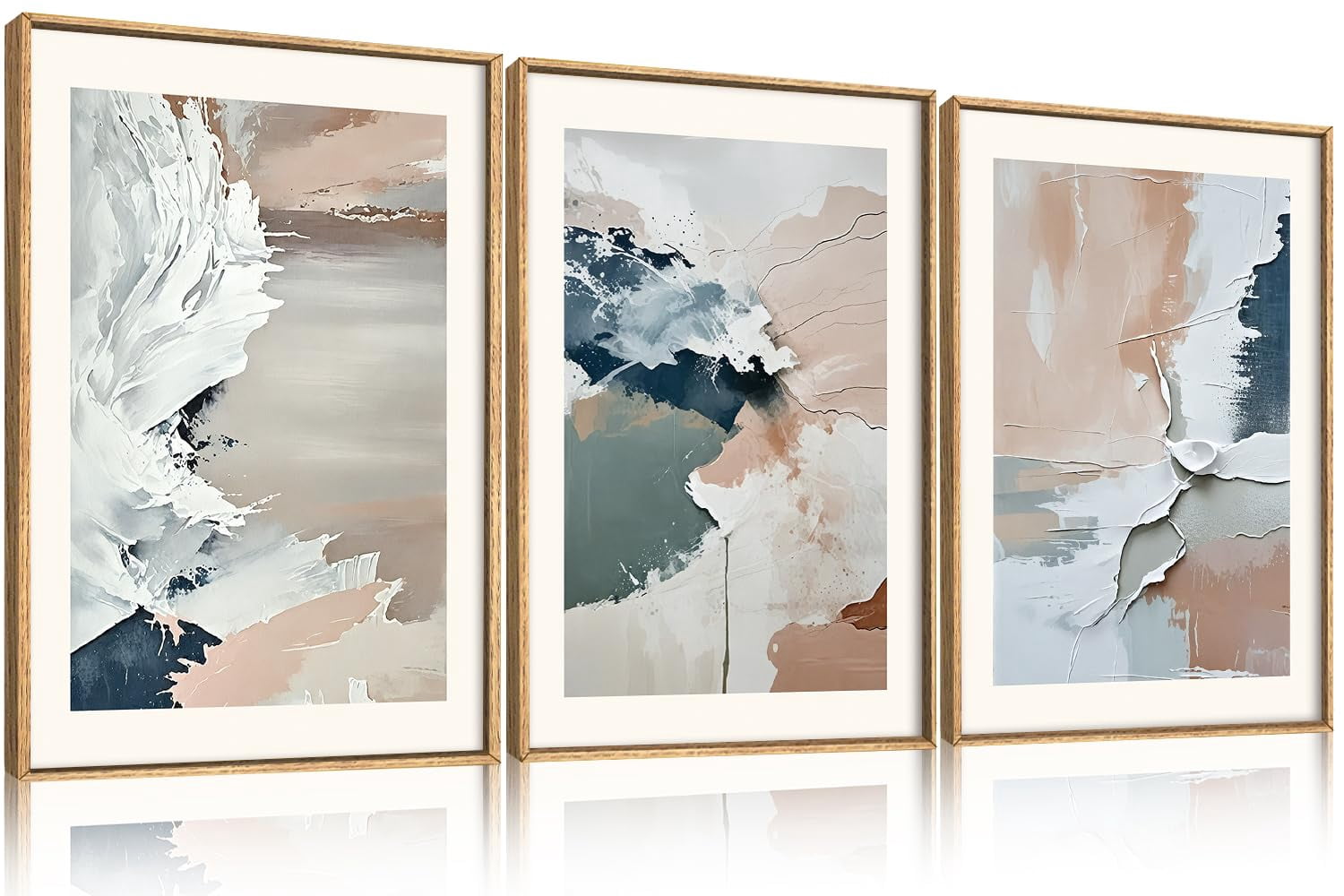 UNFFRAMED Luvia Set of 3 Modern Abstract Poster Wall Art, Minimalist ...