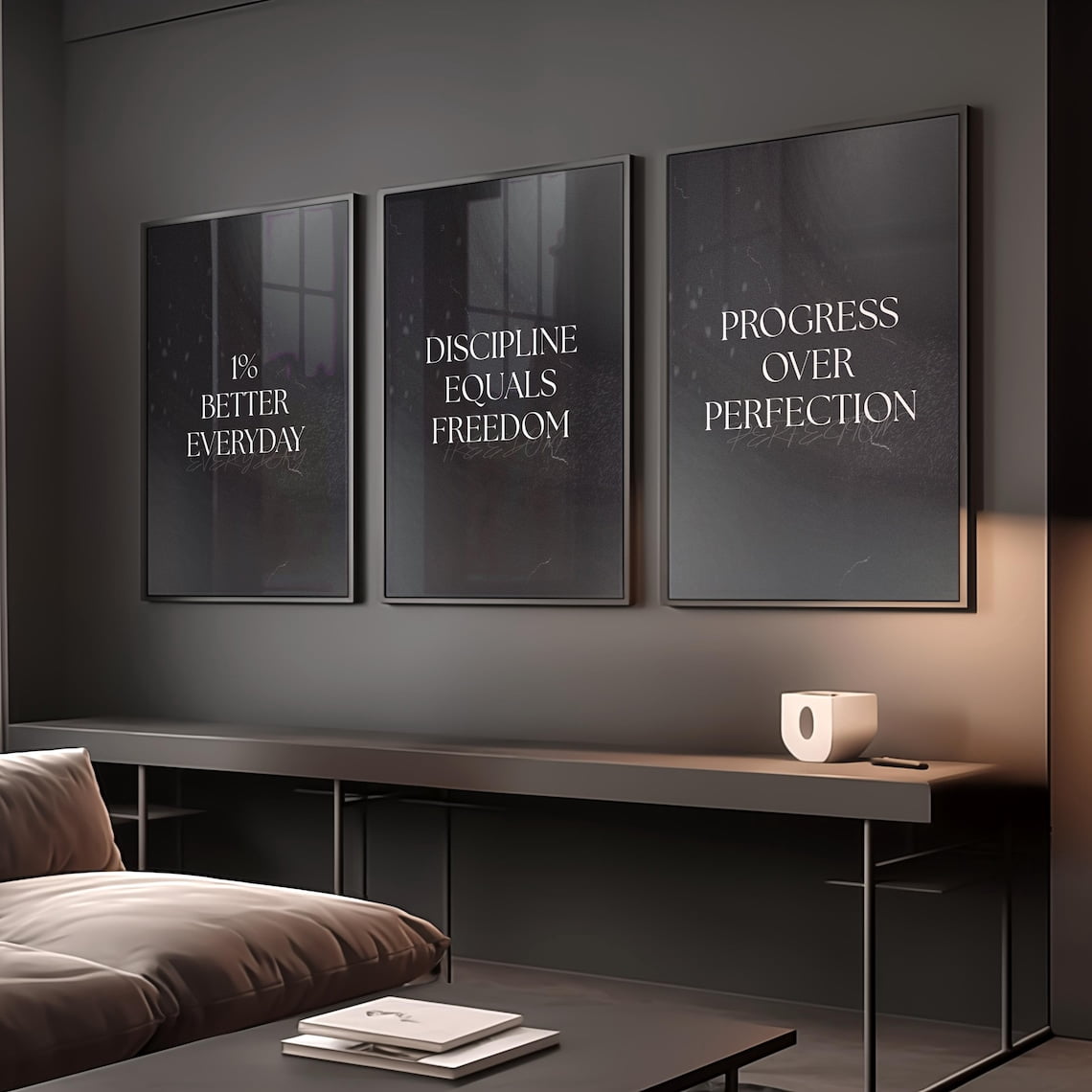 UNFFRAMED Luvia Set of 3 Motivating Wall Decor Posters for Men ...