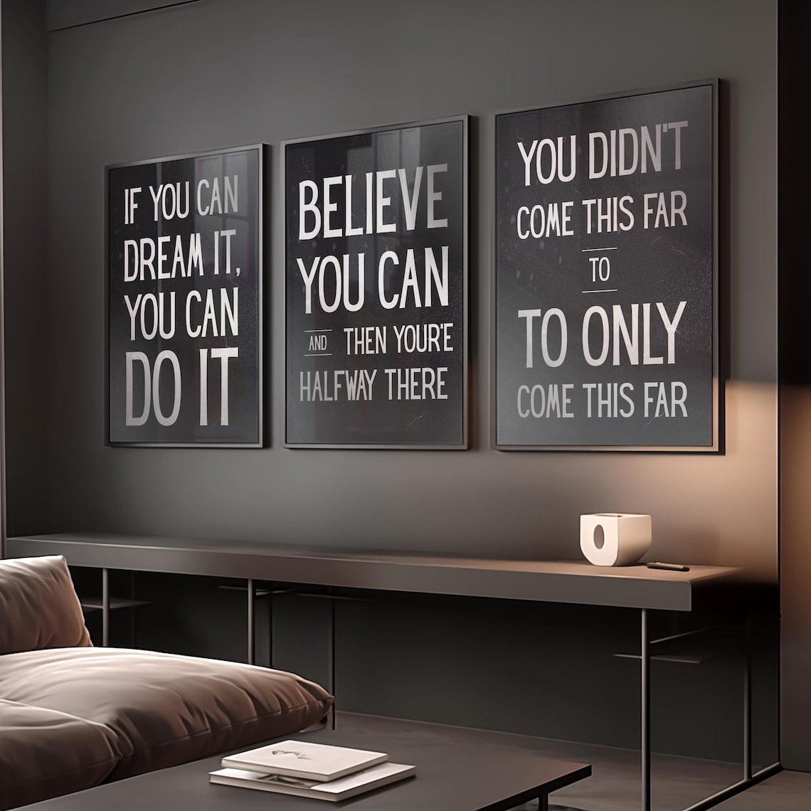 UNFFRAMED Luvia Set of 3 Motivational Saying & Quote Prints Wall Art ...