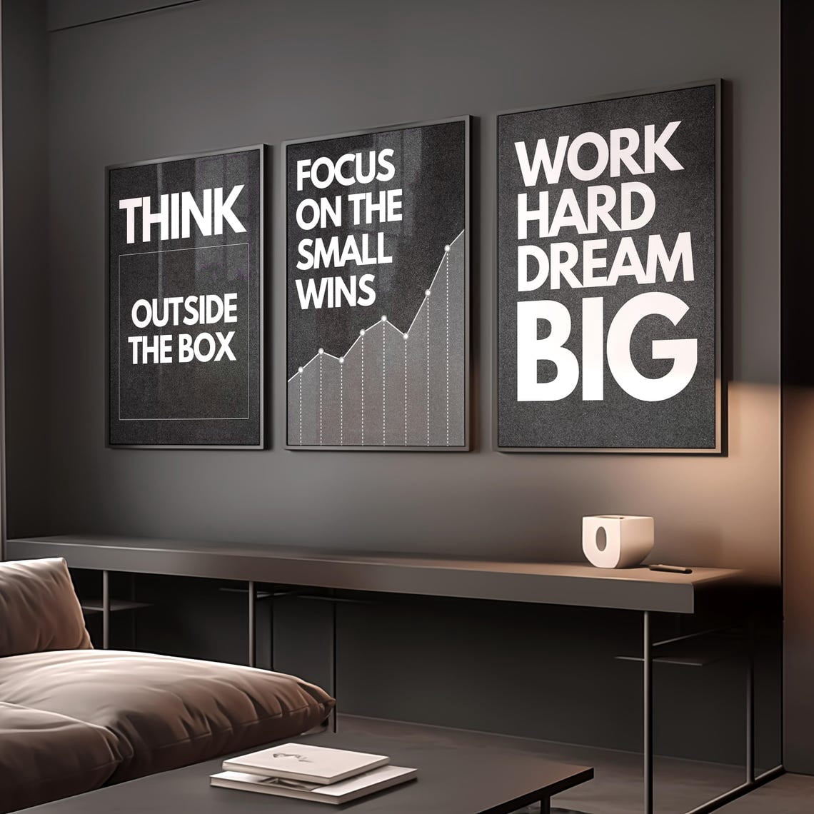 UNFFRAMED Luvia Set of 3 Motivational Wall Art Prints for Men ...
