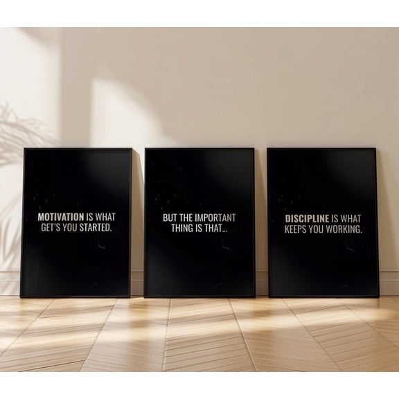 UNFFRAMED Luvia Set of 3 Motivational Wall Art Quote Prints, Inspirational Poster Set for Men's Office, Wall Decor for Men's Room, Him Set 3 Prints 20x30