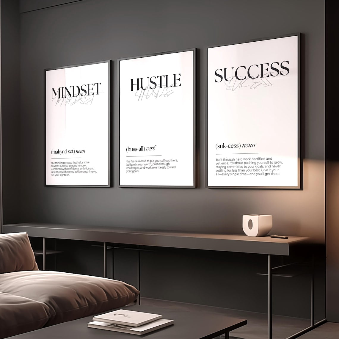 UNFFRAMED Luvia Set of 3 Motivational Wall Definition Art Prints ...