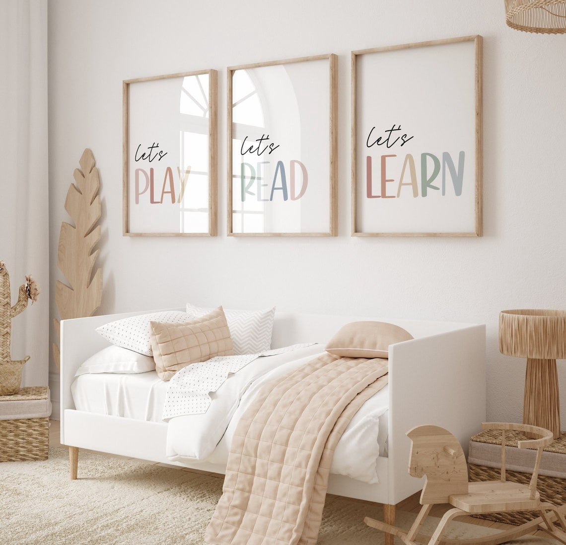 UNFFRAMED Luvia Set of 3 Let's Play Let's Read Let's Learn Playroom ...