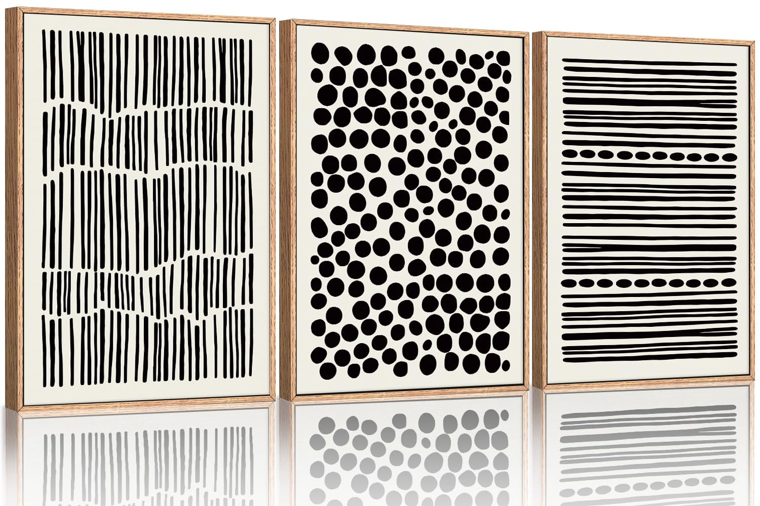 UNFFRAMED Luvia Set of 3 Poster Black and White Boho Wall Art ...