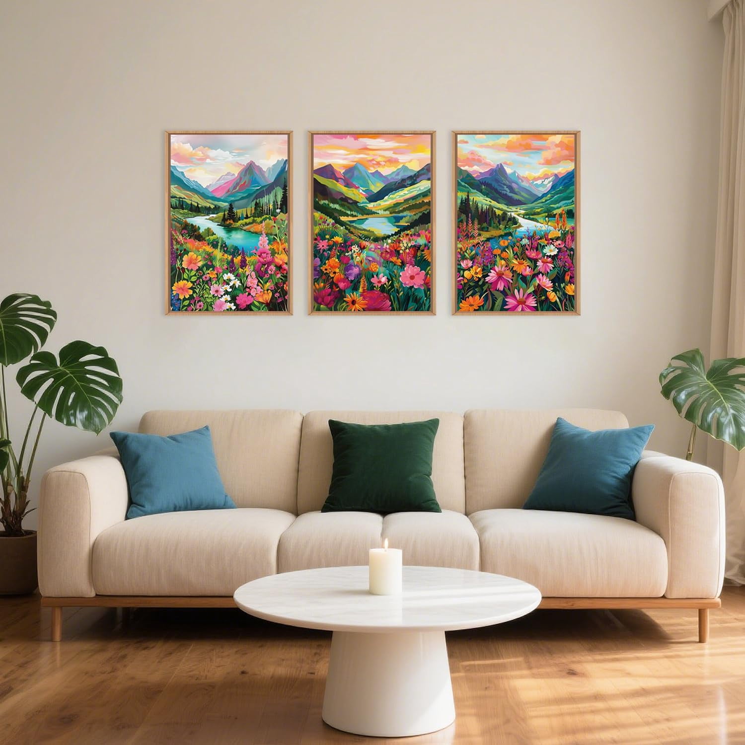 UNFFRAMED Luvia Set of 3 Wildflower Blossom Poster, Colorful Floral ...
