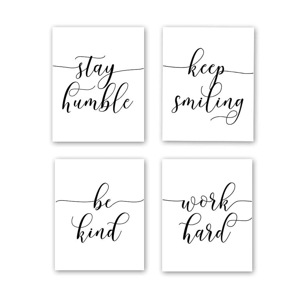 UNFFRAMED Luvia Set of 4 Motivational Quote Poster Wall Art ...