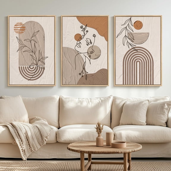 UNFFRAMED Luvia Set of 3 Boho Poster, Abstract Woman Face Modern Artwork Contemporary Wall Art, Prints for Bedroom or Living Room Set 3 Prints 20x30