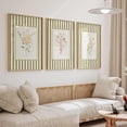 thumbnail image 1 of UNFFRAMED Luvia Set of 3 Floral Wall Art Prints Striped Wildflowers Minimalist Boho Botanical Poster Set 3 Prints 20x30, 1 of 3