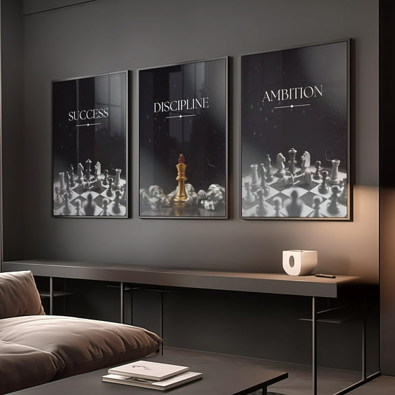 UNFFRAMED Luvia Set of 3 Motivational Wall Art Prints for Men, Masculine Gym Decor, Wall Decor for Office, Motivational Set Set 3 Prints 8x12