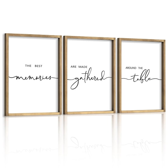 UNFFRAMED Luvia Set of 3 Poster Farmhouse Memories Around the Table Wall Art – Kitchen and Dining Room Quote Prints for Home Decor Set 3 Prints 8x12